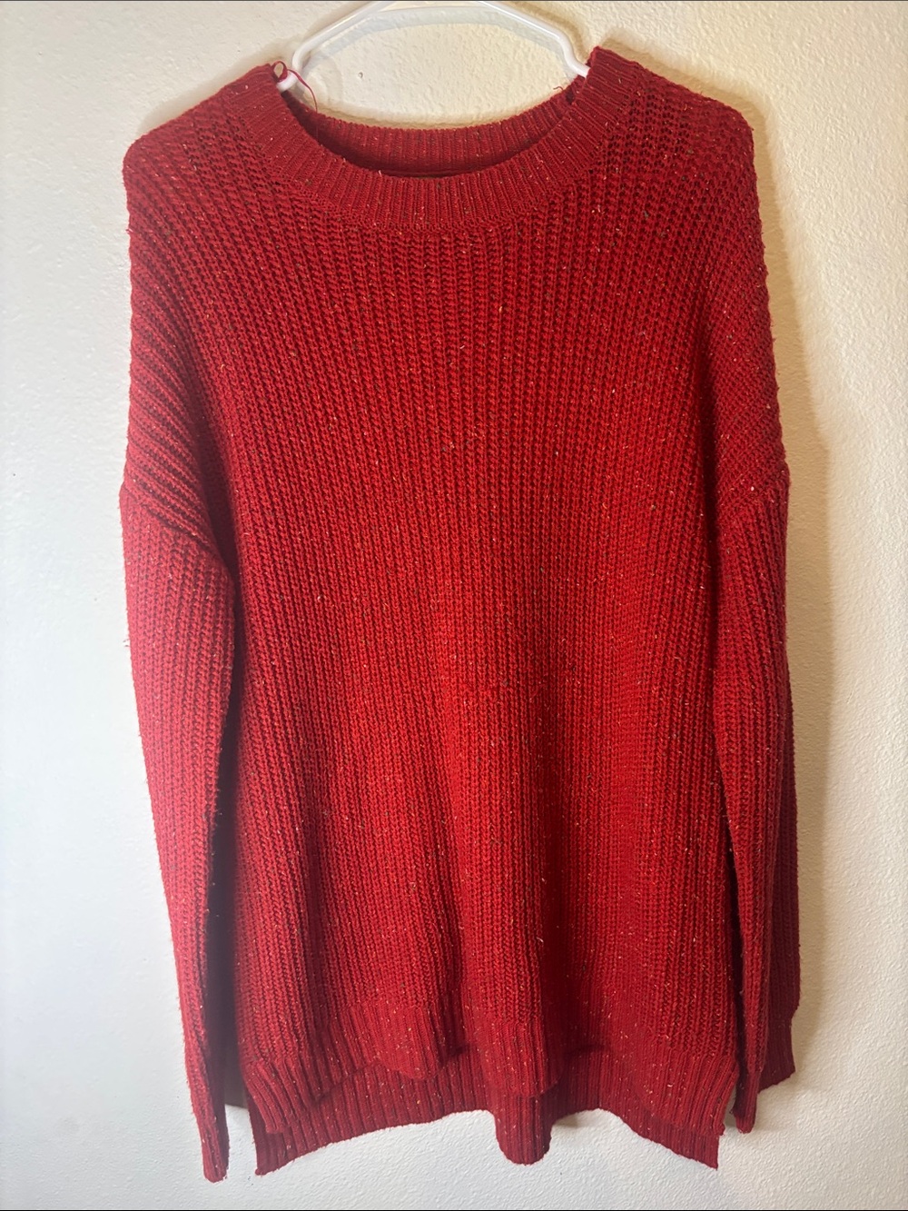 dip Chunky Red Crewneck Sweater